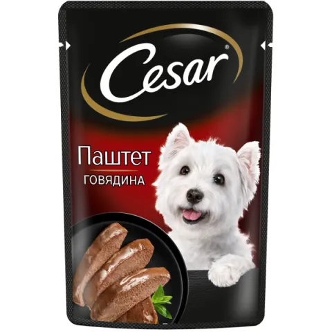 Корм для собак Cesar паштет говядина 80г