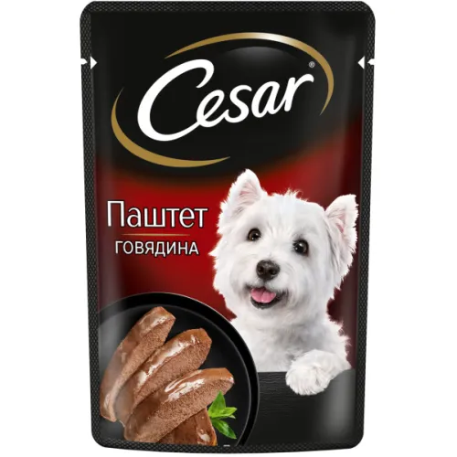 Корм влажный для собак Cesar Паштет с говядиной 85 г