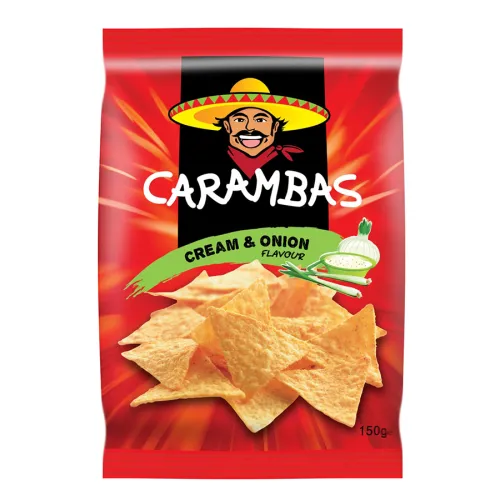 Чипсы Карамбас кукурузные со сметаной и луком 150г