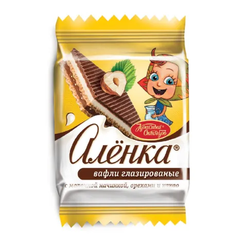 Вафли Аленка глазир молоч начинка/орехи/какао 20г