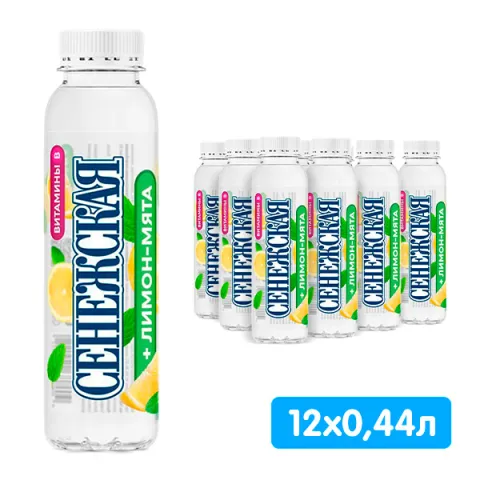 Вода питьевая Сенежская плюс Лимон-мята 0,44л