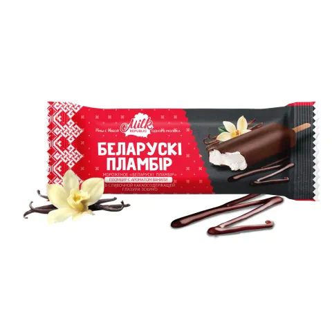 БЗМЖ Мороженое Беларусский Пломбир Ваниль в Шок.гл.80г эскимо