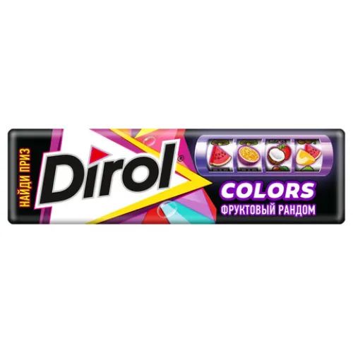 Жевательная резинка DIROL (Дирол) Color &quot;Фруктовый Рандом&quot;, 10 подушечек, 13,6 г
