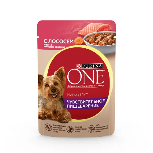 Корм для собак Purina ONE с лососем в подливе 85г