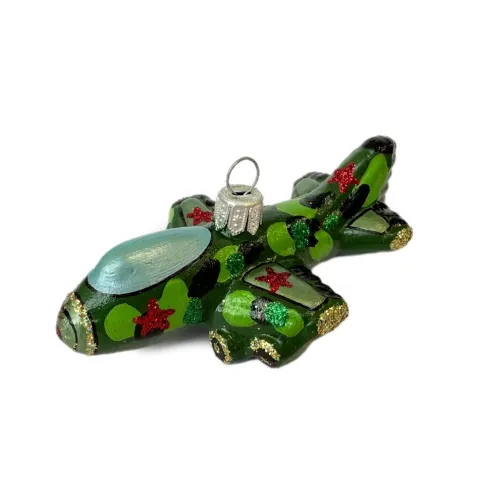 Ёлочн украшение Самолет стекло 3,5см