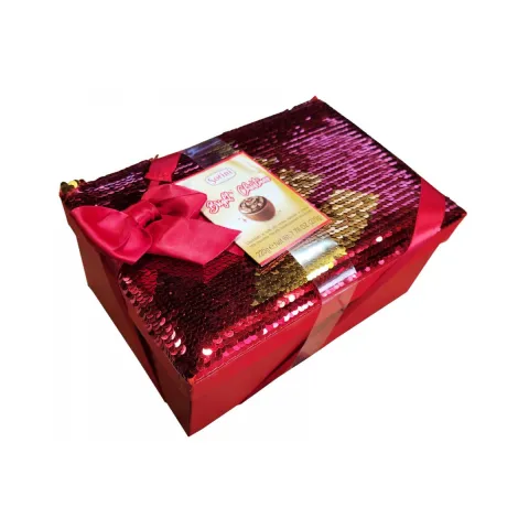 Набор конфет Сорини Новогодние блестки мол.шоколад/орех.крем 220г