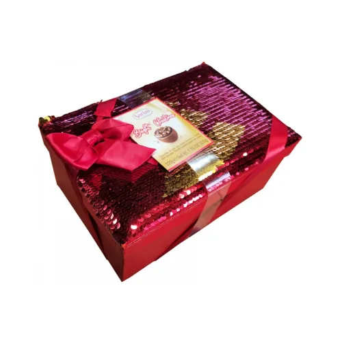 Набор конфет Сорини Новогодние блестки мол.шоколад/орех.крем 220г