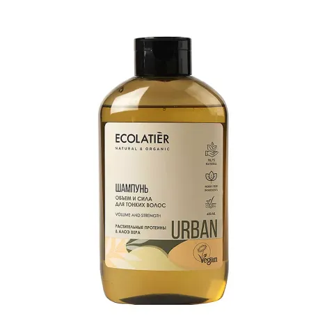 Шампунь Эколатье объем/сила д/тонких волос раст.протеины/алое вера 600мл