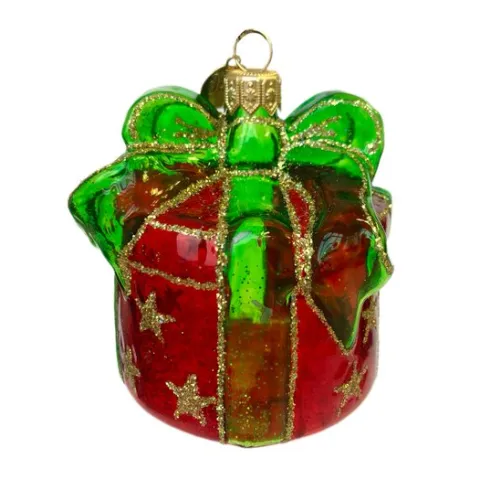 Ёлочн украшение Праздничный подарок стекло 7,5см