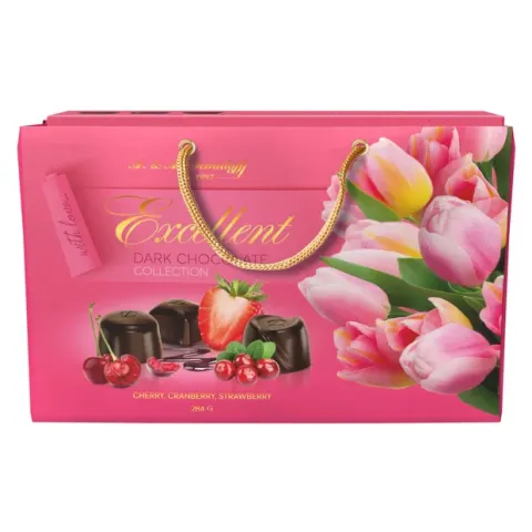 Конфеты шоколадные ассорти А&amp;А Демидовв темном шоколаде с фруктовыми начинками 284г