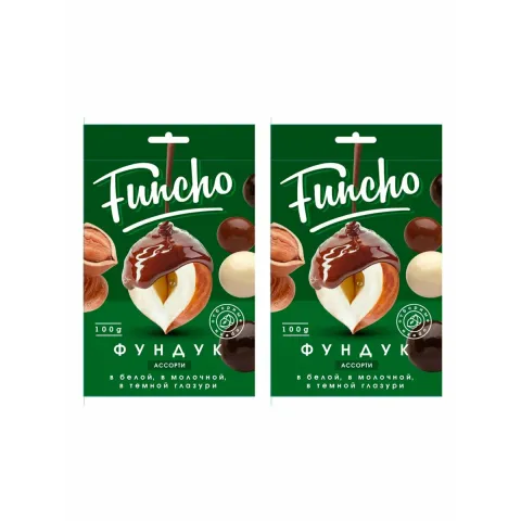 Драже Фанчо Фундук в белой молоч темн глазури ассорти 100г