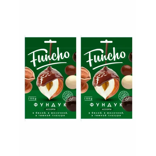 Драже Фанчо Фундук в белой молоч темн глазури ассорти 100г