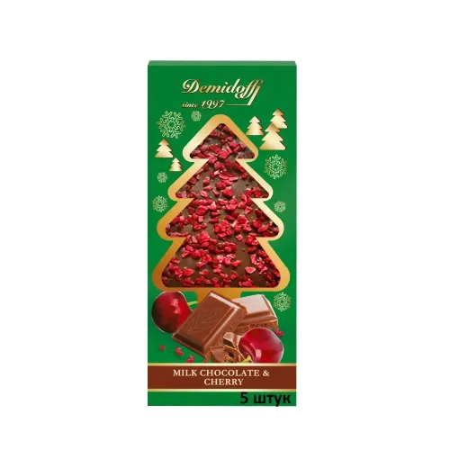 Конфеты Demidoff Ёлочка Шоколадные с кусочками сушеной вишни 80г