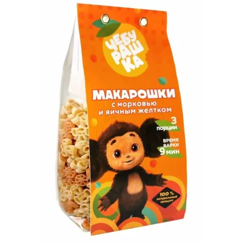 Макаронные изделия Чебурашка морковь/яичный желток 250г