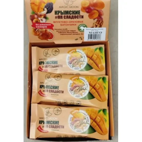 Батончик Магик мун фруктово-ореховый манго б/сахара 60г