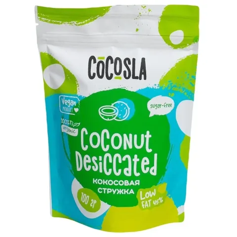 Кокосовая стружка Cocosla 40-55% сорт медиум 100г