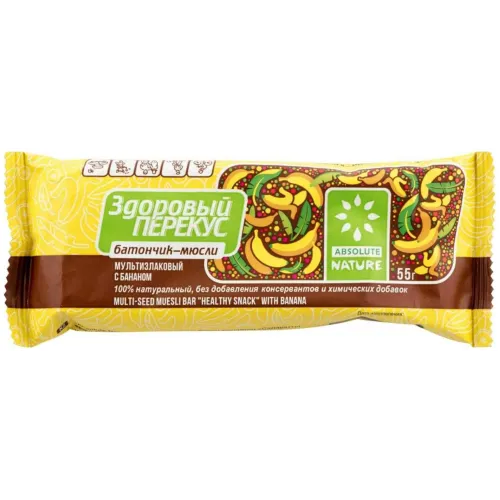Батончик Здоровый Перекус c бананом 55гр