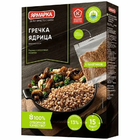 Крупа Гречка Домашняя Марка отборная 5*80 г