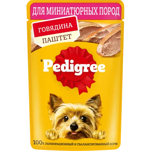 Корм Педигри Пауч 80 гр Для мин.п Говядина паштет