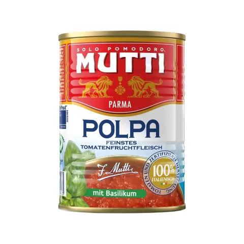 Томаты Mutti рез кубик в томат соке с базиликом 425мл