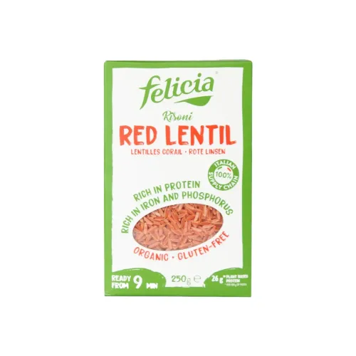 Макаронные изделия Felicia Bio Ризони из красной чечевицы без глютена без глютена 250г