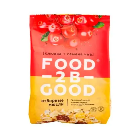 Мюсли Гранолайф Food2bGood отборные клюква/семена чиа 250г