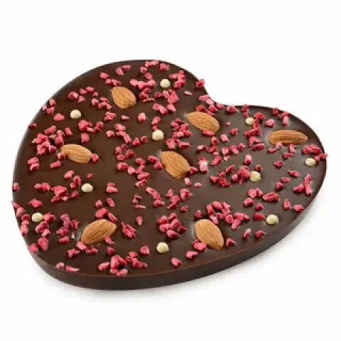 Шоколад Чокоделика Малиновое сердце темн с миндалем 180г