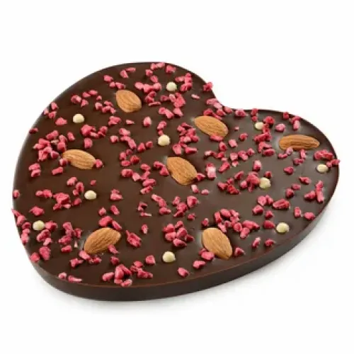 Шоколад Чокоделика Малиновое сердце темн с миндалем 180г