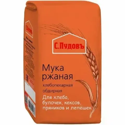Мука С Пудовъ ржаная обдирная 1 кг