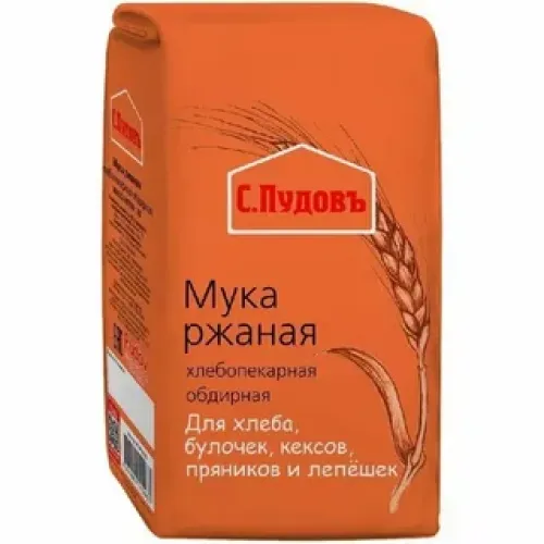 Мука С Пудовъ ржаная обдирная 1 кг