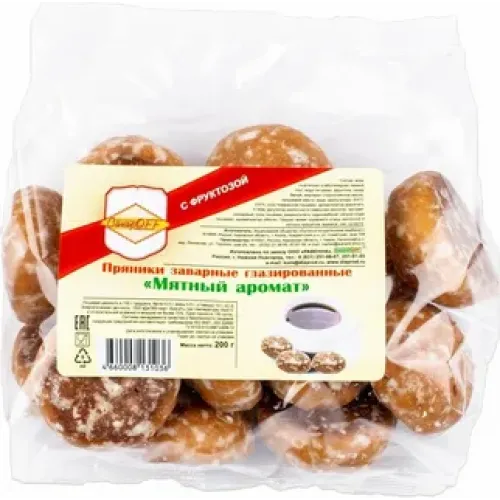 Пряники Сахарофф мятный аромат заварные глаз. с фруктозой 200г