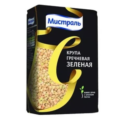 Крупа гречневая зелёная 450г Мистраль
