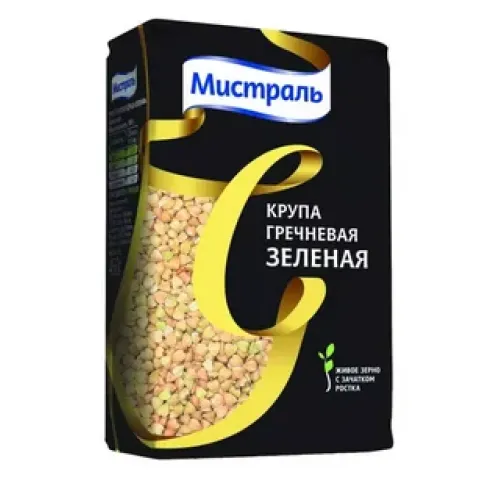Крупа гречневая зелёная 450г Мистраль