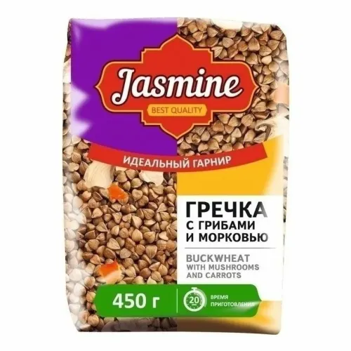 Гречка Jasmine с грибами и морковью 450г