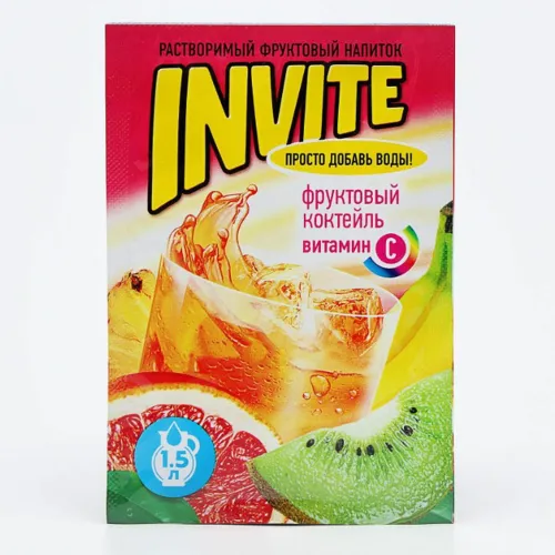 Напиток Invite Фруктовый коктейль растворимый 9г
