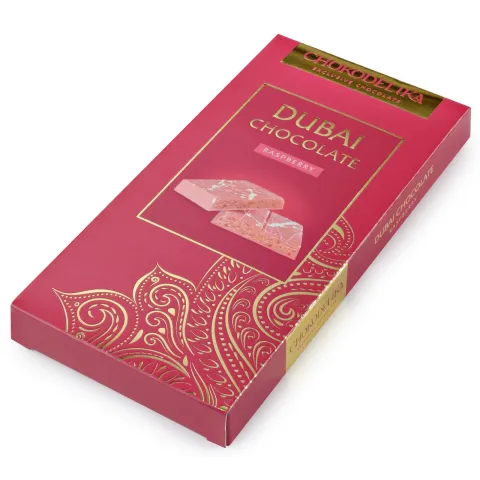 Шоколад Дубай белый малина 180г