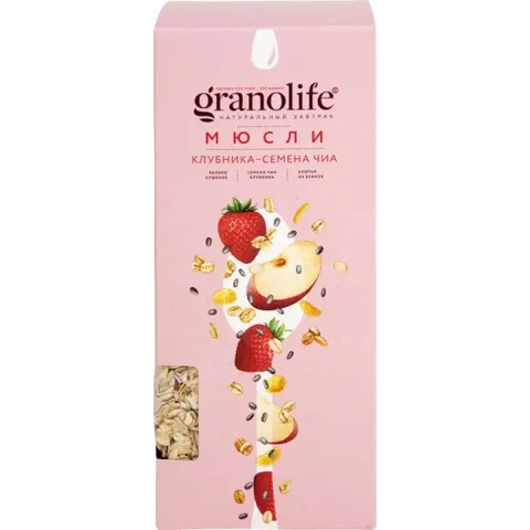 Мюсли Гранолайф клубника/семена чиа 400г