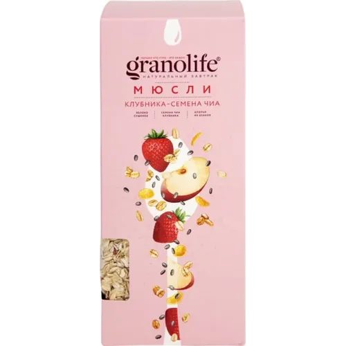 Мюсли Гранолайф клубника/семена чиа 400г