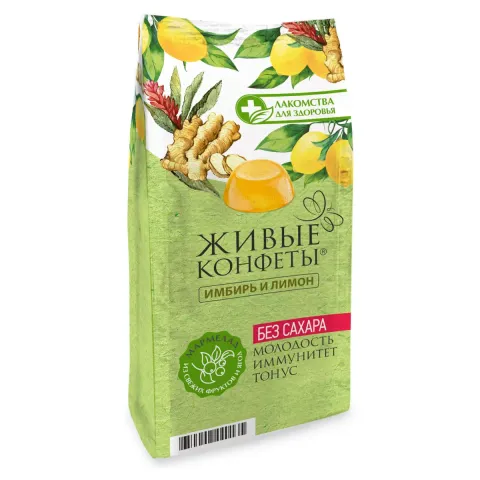 Конф Живые желейные имбирь лимон б сахара 170 г