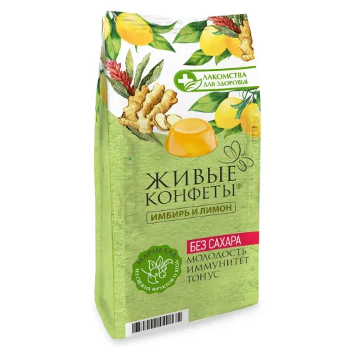 Конф Живые желейные имбирь лимон б сахара 170 г