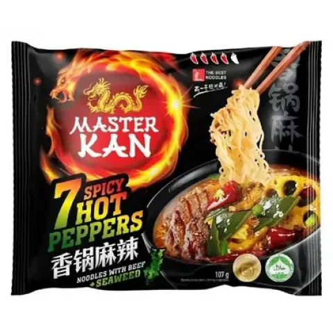 Лапша Мастер Кан б/п говядина/7 перцев/морск капуста 107г