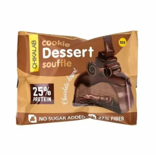 Печенье Chikalab протеиновое Шоколадный десерт глазир. с суфле 55г