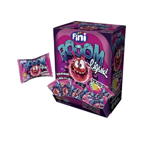 Жевательная резинка Fini Boom Liquid с клубничной начинкой 5г