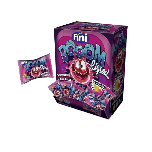 Жевательная резинка Fini Boom Liquid с клубничной начинкой 5г