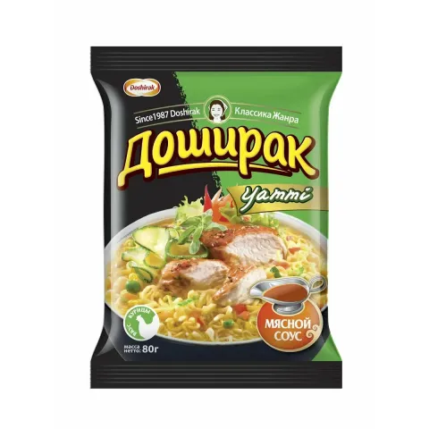 Лапша Доширак Yammy 80г Курица и мясной соус пакет