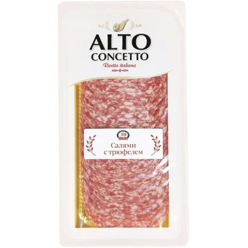 Колбаса Alto Concetto Салями с трюфелем колбаса с/в нарезка 100гр