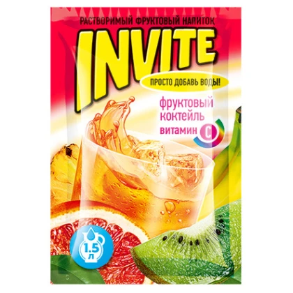 Напиток Invite Фруктовый коктейль растворимый