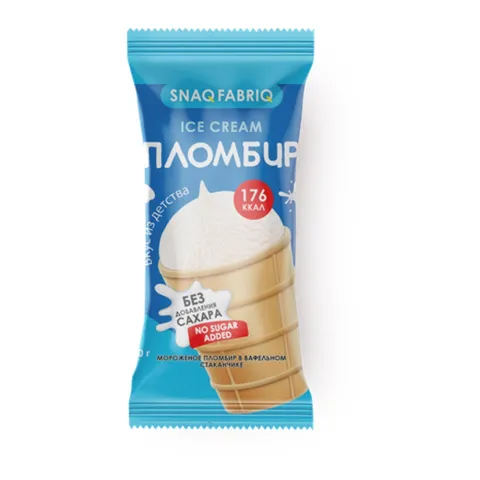 Мороженое Снек Фабрик Пломбир б/сахара 80г стаканчик