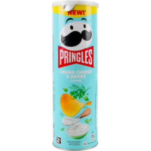 Чипсы картофельные со вкусом сливочного сыра и зелени Pringles тубус 165г