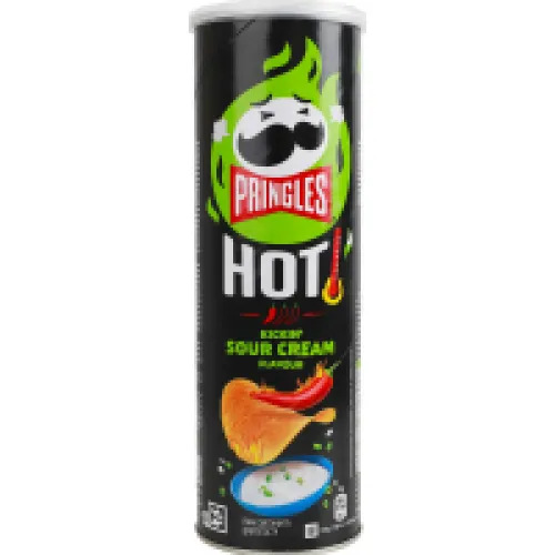 Чипсы картофельные со вкусом сметаны и лука Hot Pringles тубус 160г